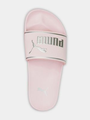 Junior Grade-School Leadcat Pink/Silver Slides