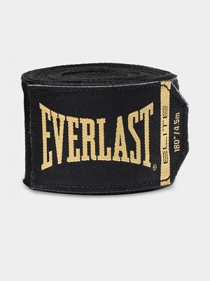 Everlast Elite 180" Black Hand Wraps