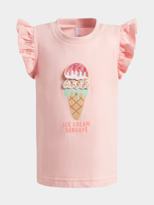 Older Girl's Pink 3D Graphic Print T-Shirt