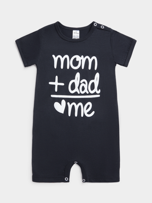 Jet Baby Black Mom & Dad Rompers