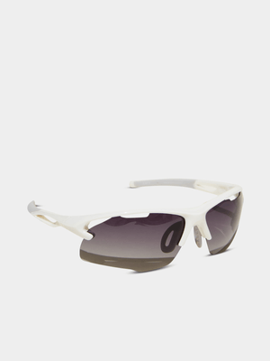 Men's Cotton On White The Accelerate Polarized Sunglasses