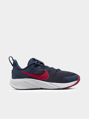 Junior Pre-School Nike Star Runner 4 Navy/Red Running Shoes