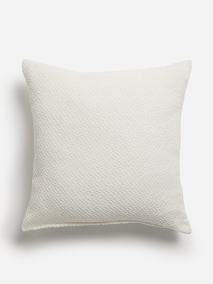 Jet Home White Chenille Chevron Scatter Cushion