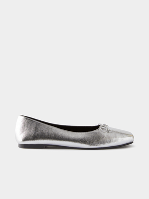 Women's Cotton On Silver Miley Ballet Flat Shoes