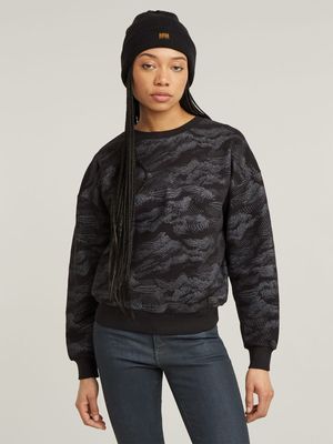 G-Star Women's Lace AOP Loose Black Sweater