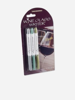 wine glass writer - metallic (set 3)