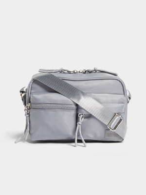 Men's Markham Nylon Double Pocket Grey Messenger Bag