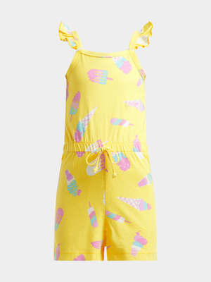 Older Girl's Yellow Ice Cream Playsuit