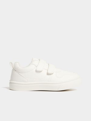 Jet Younger Boys White Velcro Court Sneakers