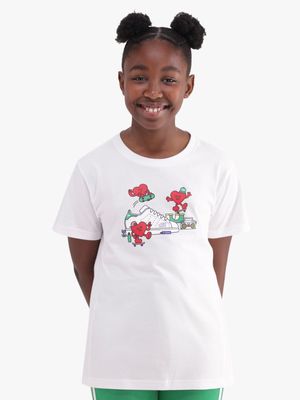 adidas Originals Girls Kids Stan Love White T-Shirt