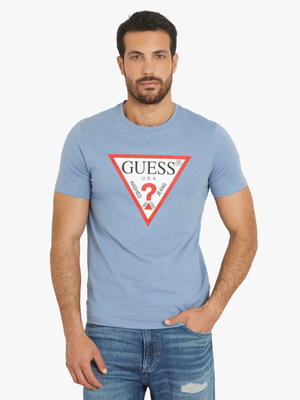 Men's Guess Blue Original Logo T-Shirt