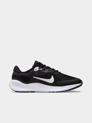 Junior Grade-School Nike Revolution 7 Black/White Running Shoes