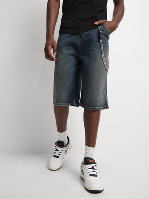 Redbat Men's Blue Dirty Wash Jorts