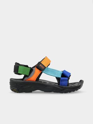 Junior Pre-School Hi-Tec Ula Raft Blue/Orange/Green Sandals