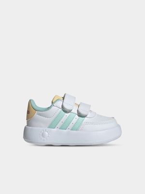 Junior Infant adidas Breaknet 2.0 White/Mint/Yellow Sneakers