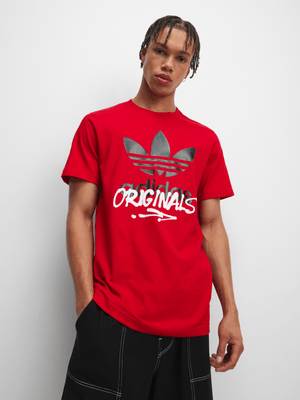 adidas Originals Men's Training Supply Street Red T-shirt