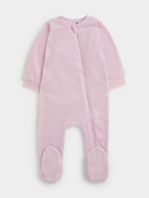 Jet Baby Girls Cherry Blossom Fleece Sleepsuit