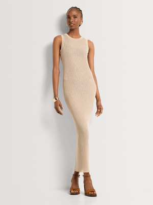 Lurex Ribbed Column Dress