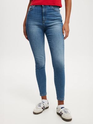 Women's Cotton On Blue Curvy High Stretch Skinny Jeans