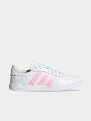 Womens adidas Breaknet Sleek White/Pink Spark Sneakers