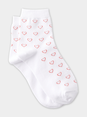 Women's Cotton On White Flat Mid Crew Socks