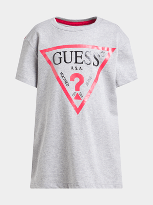 Younger Boys Guess Grey Core T-Shirt