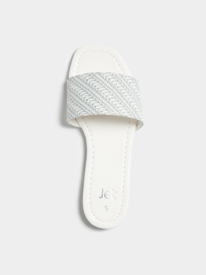 Jet Women's White Mule Sandals