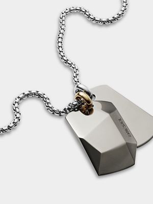 Diesel Gunmetal Plated Stainless Steel  Double Dogtag Chain