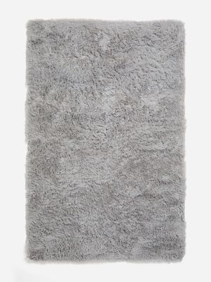 Jet Home Quiet Grey Plush Shaggy Rug 120x180