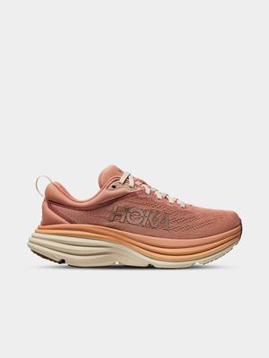 Womens Hoka Bondi 8 Sandstone/Cream Running Shoes