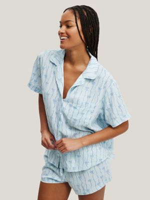 Women's Cotton On Blue Body Woven Sleep Set