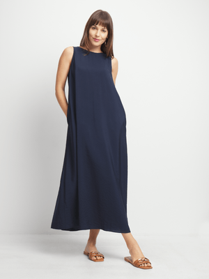 Women's Navy Trapeze Maxi Dress