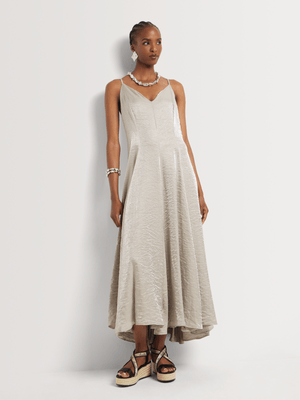 Luella Shimmer Flare Hem Slip Dress