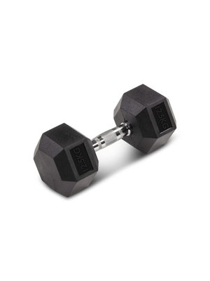 Everlast Hex 12.5kg Rubber Dumbbells - weights