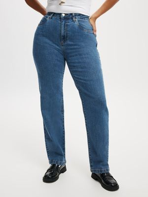 Women's Cotton On Blue Curvy Stretch Straight Jeans