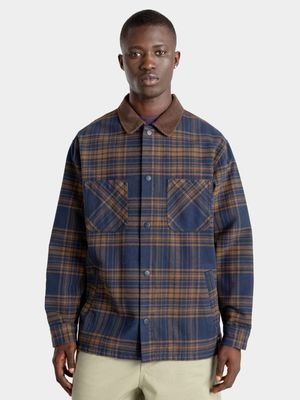 Vans Men's Nelson Blue/Brown Flannel Shacket