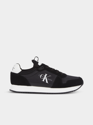 Men's Calvin Klein Black Runner Lace up Sneakers