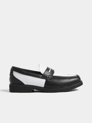 Men's Jonathan D Penny Moc Black/White Loafer