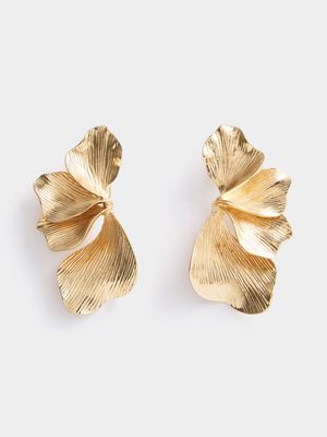 Women's Gold Petal Earrings