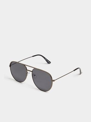 Men's Gunmetal Aviator Sunglasses