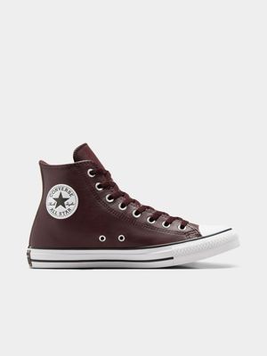 Converse Men's CTAS Leather Mid Burgundy Sneaker