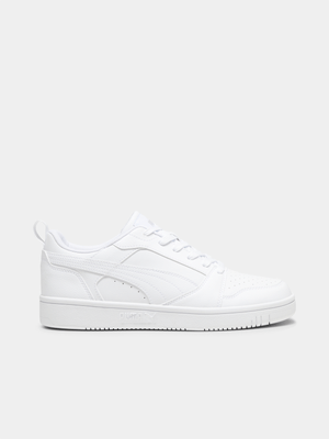 Mens Puma Rebound V6 White Sneakers