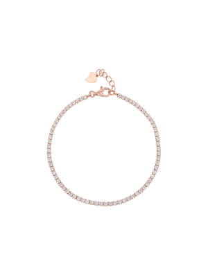 Sterling Silver Rose Tone Tennis Bracelet