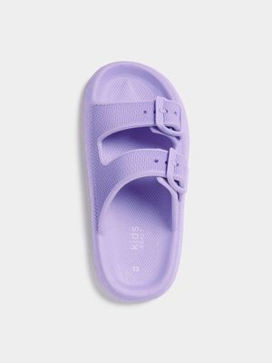 Older Girl's Purple Double Strap Slides