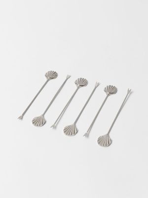 AH Silver Shell Cocktail Picks Set of 6