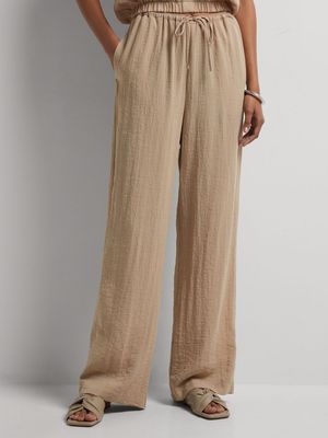 Wide Leg Narrow Waistband Washer Pants