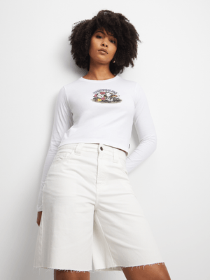 Converse Women's Skull White Long-Sleeve T-Shirt