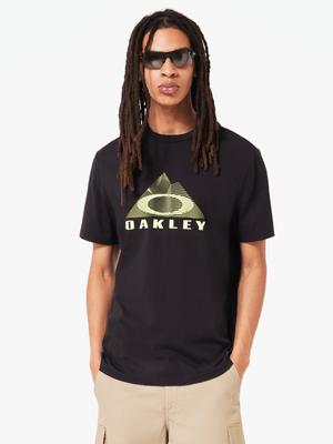 Men's Oakley Black Lined Mountain Bark T-Shirt