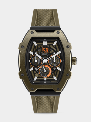 Ice Boliday Khaki Black Skeleton Silicone Watch