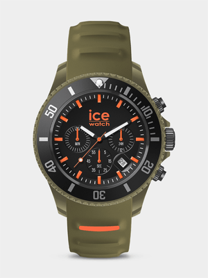 Ice Chrono Khaki Orange Silicone Watch